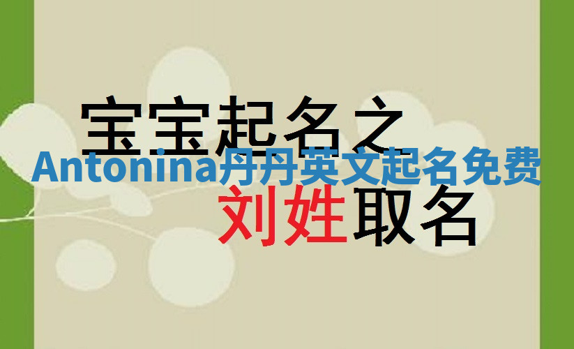 Antonina丹丹英文起名免费