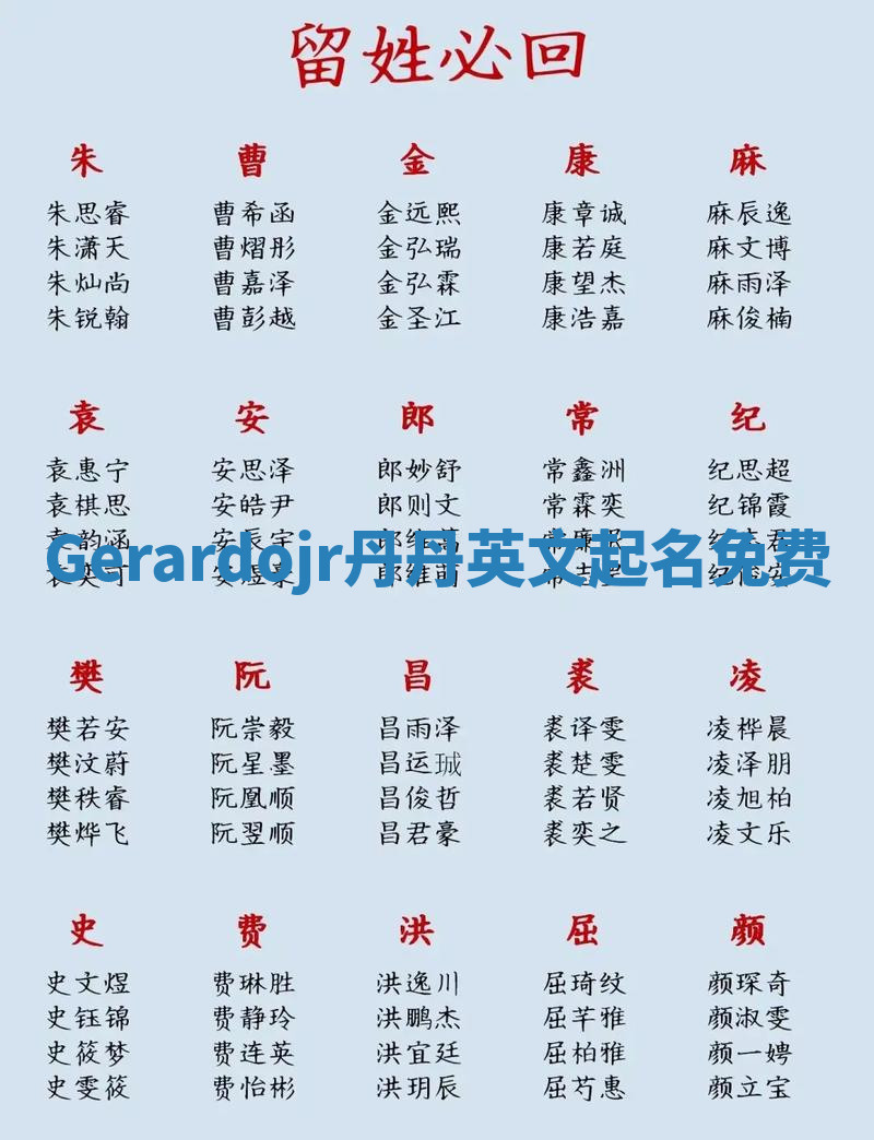 Gerardojr丹丹英文起名免费
