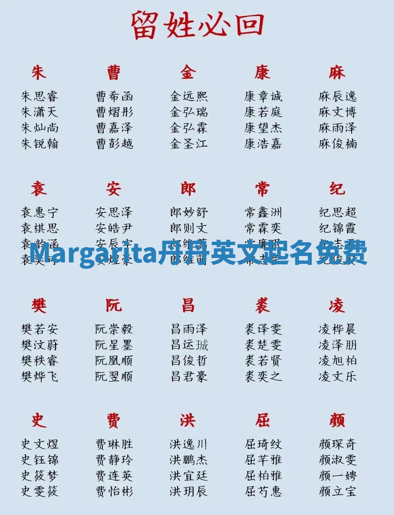 Margarita丹丹英文起名免费