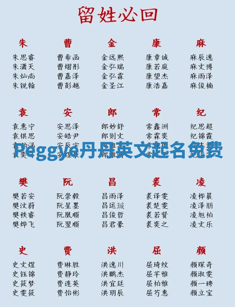 Peggye丹丹英文起名免费